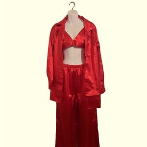 Nasty Gal Intimate’s Satin 3 piece pajama set